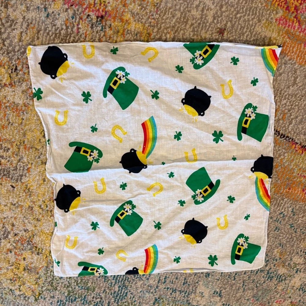 St. Patrick’s Day Party Holiday Scarf Handkerchief Rainbows Leprechaun Shamrocks